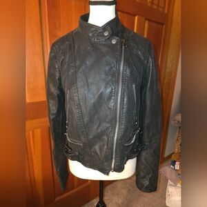 Free People We The Free Free people Faux Waxed Leather Moto Jacket. Size Small.